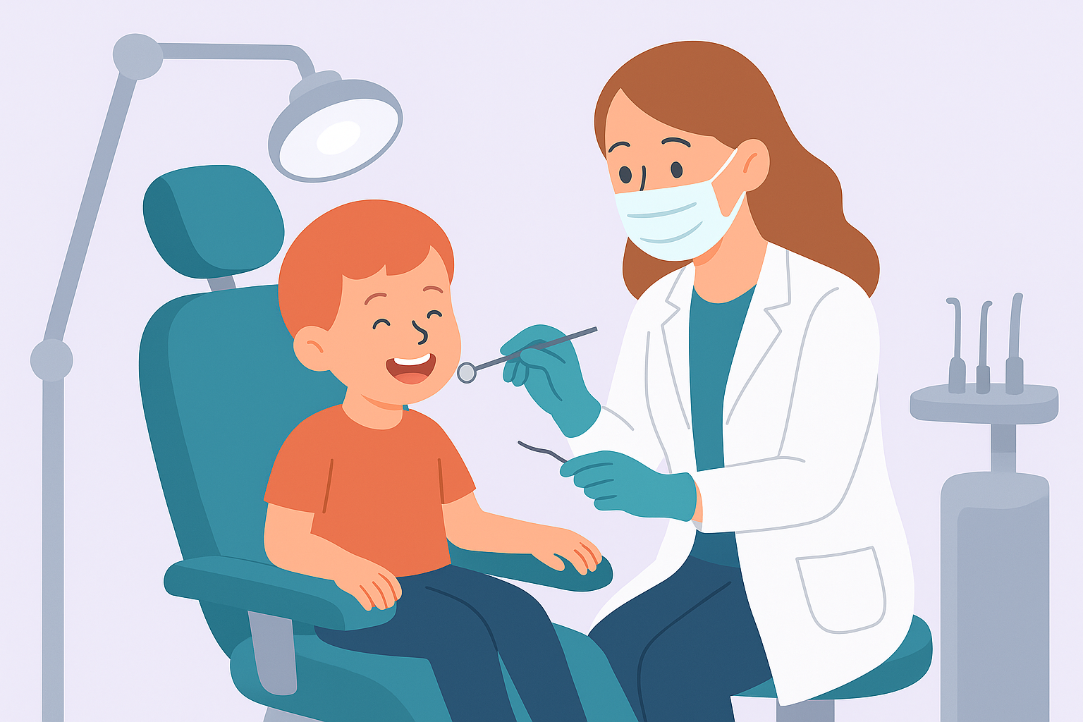 kind in de stoel bij de tandarts